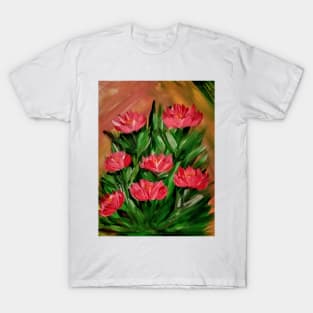 A bunch of wildflowers in pink . T-Shirt